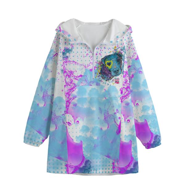 Leichte Regenjacke Boogie - Popart Hundemotiv, 100 % Polyester, Unisex, Staffordshire, AmStaff, Staff, Pitbull, Pit, SOKA, Listenhund